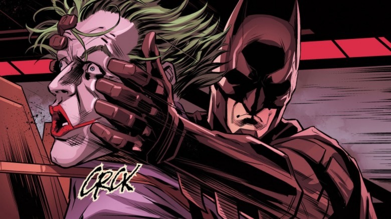 Batman cracking Joker's neck