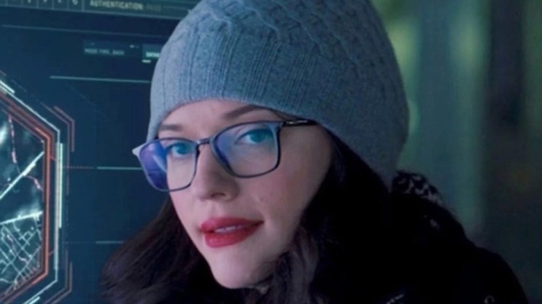 Darcy Lewis wearing knit hat