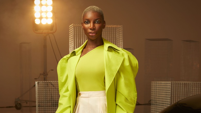 Michaela Coel staring