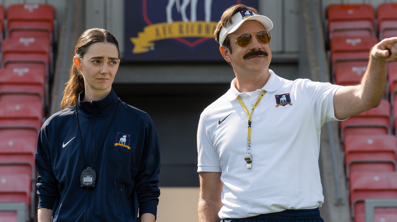 Alice Chilton and Ted Lasso standing on the sideline on Ted Lasso