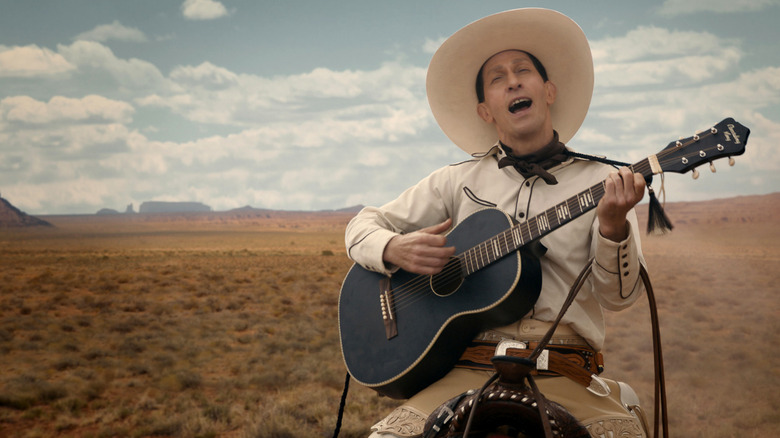 Buster Scruggs belting out a tune in "The Ballad of Buster Scruggs" (2018)