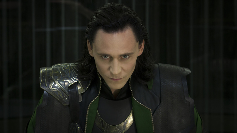 Loki scheming while in S.H.I.E.L.D. confinement in "The Avengers" (2012)