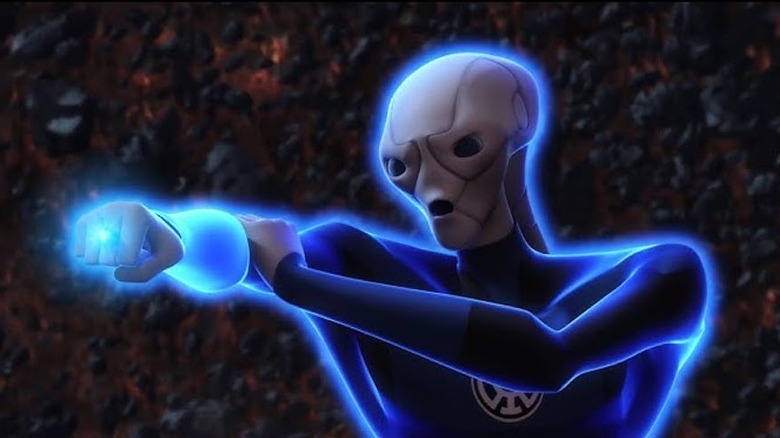 Saint Walker aims his blue power ring in Green Lantern: The Series