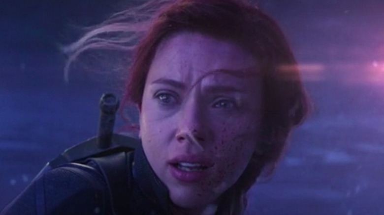 Black Widow in her death scene