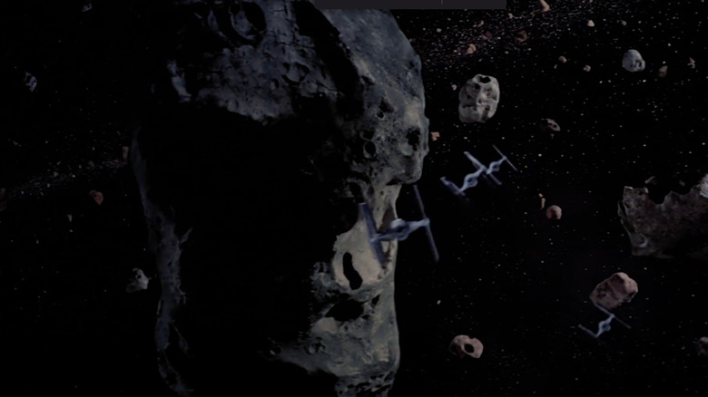 Star Wars scene with asteroids