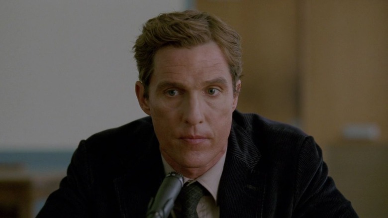 Matthew McConaughey reflects in True Detective