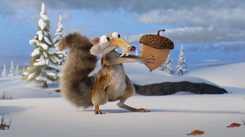 Scrat staring at his acorn