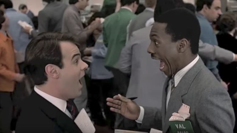 Dan Aykroyd and Eddie Murphy celebrate