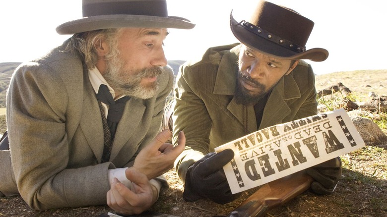 Jamie Foxx as Django Freeman and Christoph Waltz as Dr. King Schultz in Django Unchained