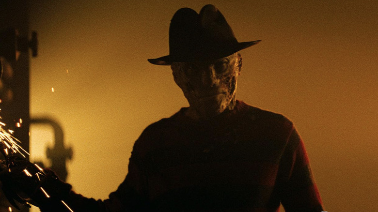 Freddy Krueger cuts metal with an angle grinder in "A Nightmare on Elm Street" (2010)