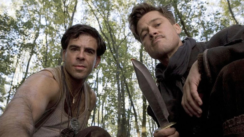 brad pitt and eli roth in inglourious basterds