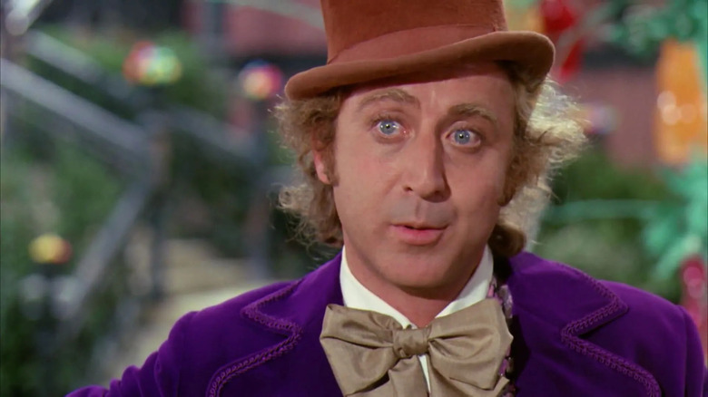 Willy Wonka talking to group in the Chocolate Room (1971)