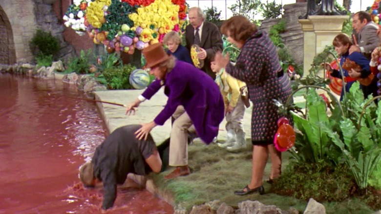 Augustus Gloop down chocolate tube