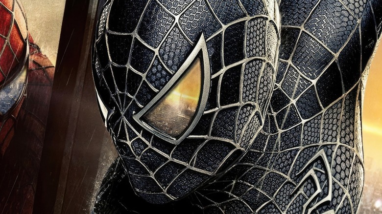 Spider-Man black costume reflection