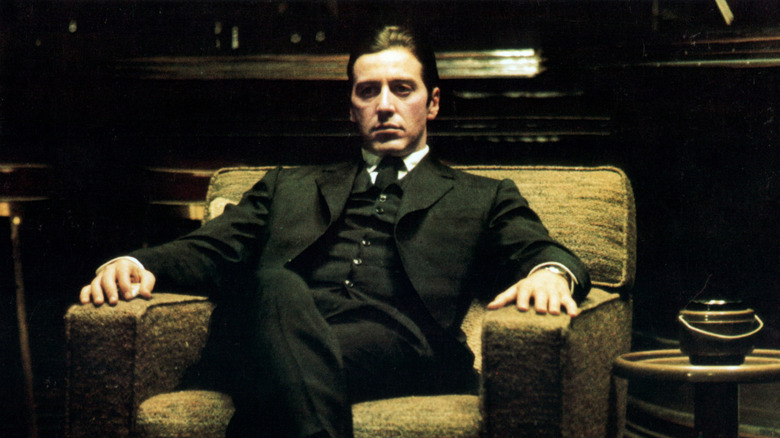 Don Corleone sitting in his chair in "The Godfather Part II" (1974)