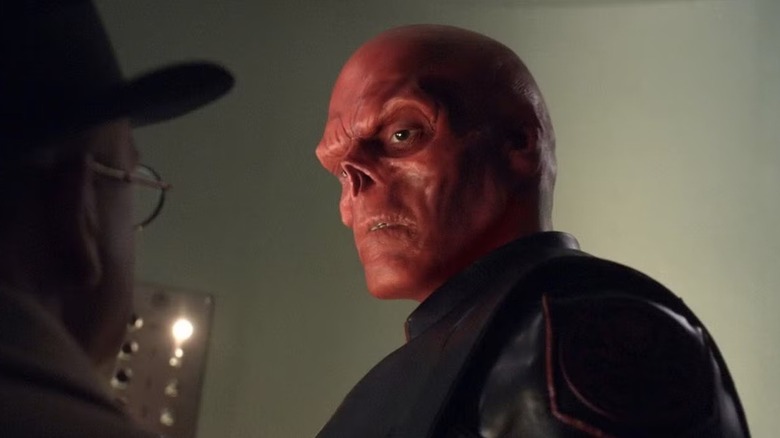 Red Skull looks down at Arnim Zola in "Captain America: The First Avenger" (2011)