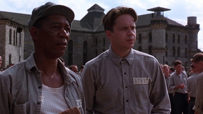 Andy and Red in prison yard