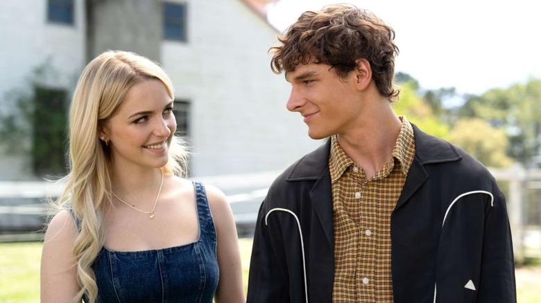 Clara and Miller smiling at each other in "Regretting You."