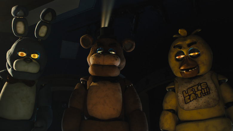 The animatronics turning evil in Five Nights at Freddy's (2023)