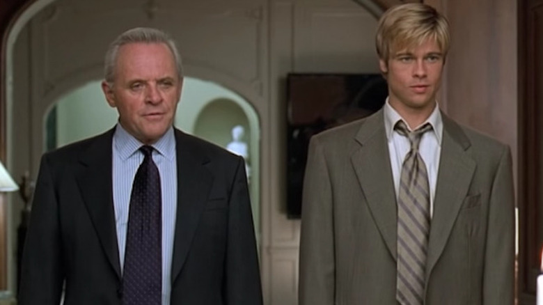 Bill Parrish walks with Joe Black in Meet Joe Black