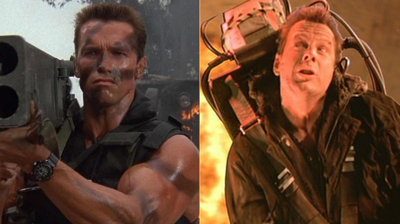 John Matrix in "Commando" and John McClane in "Die Hard 2"