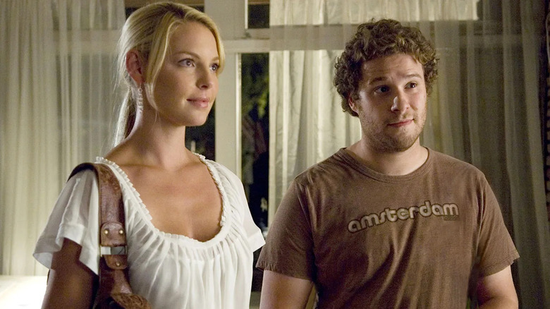 Alison and Ben listening to some skeptically in Knocked Up