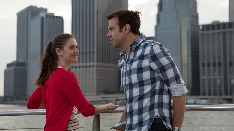 Lainey and Jake having a conversation by the water in Sleeping with Other People