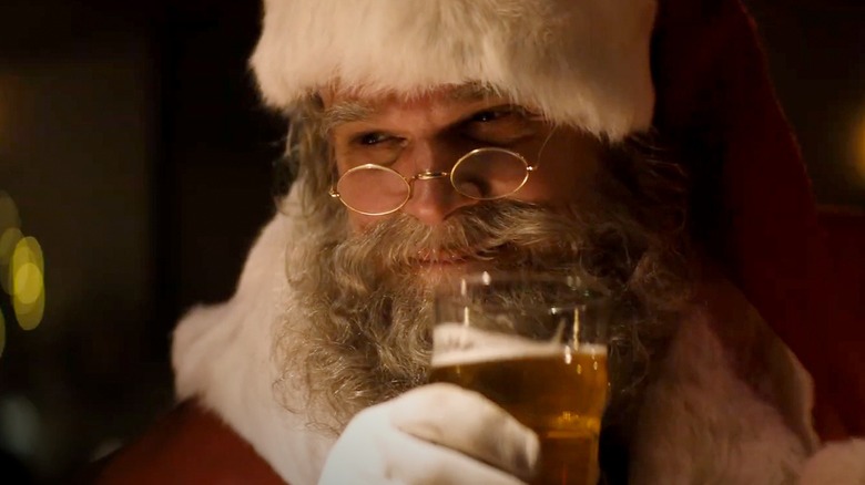 Santa drinking
