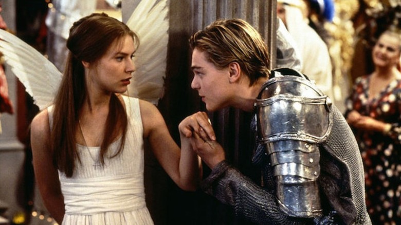 Poster for Baz Lurhmann's Romeo + Juliet, starring Leonardo DiCaprio and Claire Danes.