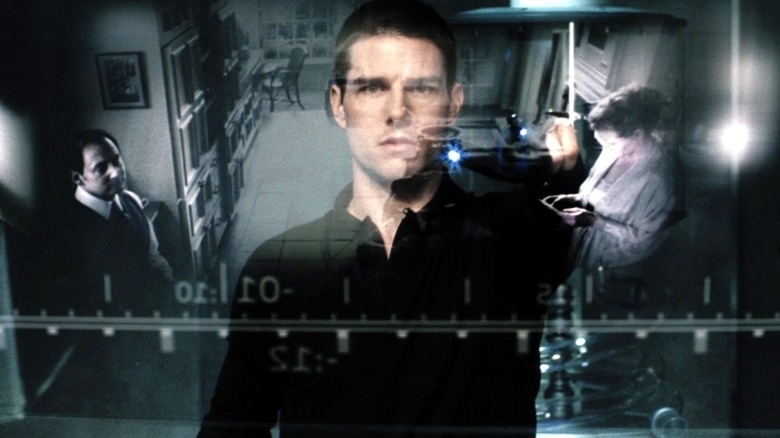 John Anderton looking at a flashback in Minority Report