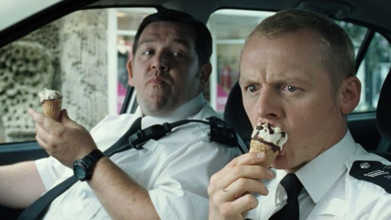 Nick Frost and Simon Pegg in Hot Fuzz