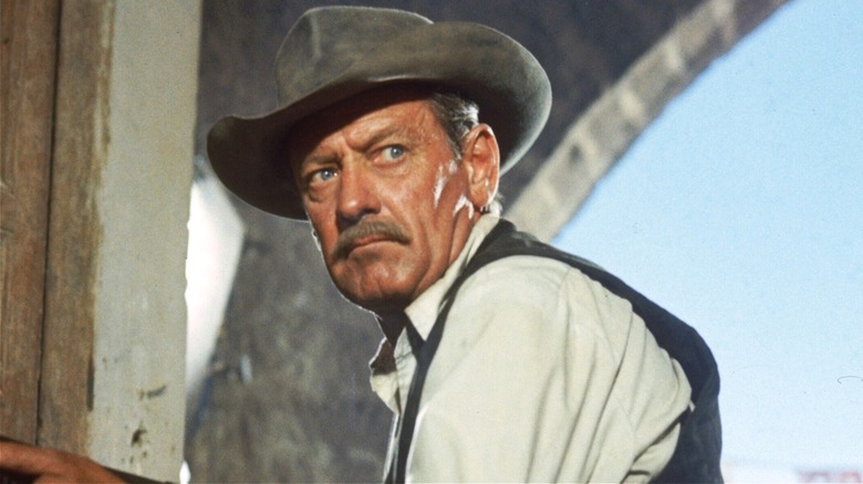 Pike Bishop looking around in The Wild Bunch