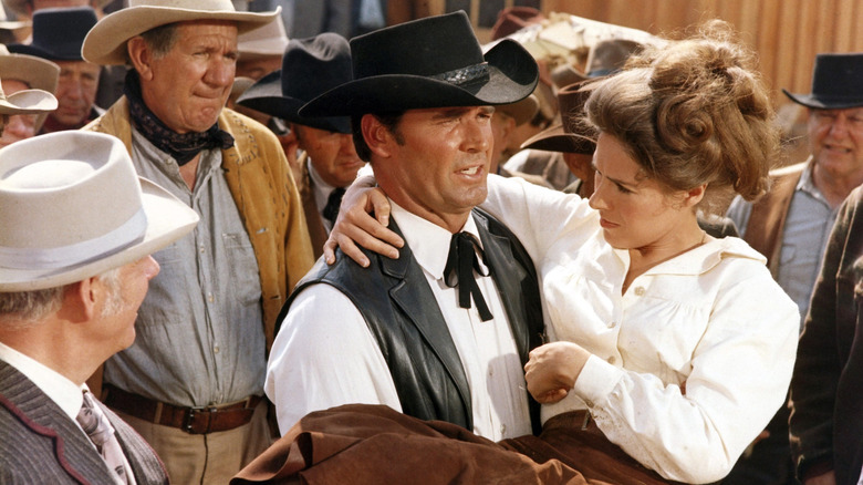 Sheriff McCullough carries Prudy Perkins in 'Support Your Local Sheriff!' (1969)