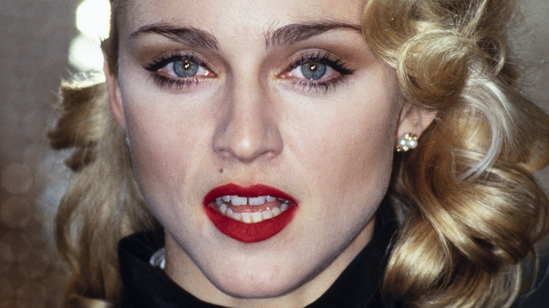 Madonna open-mouthed