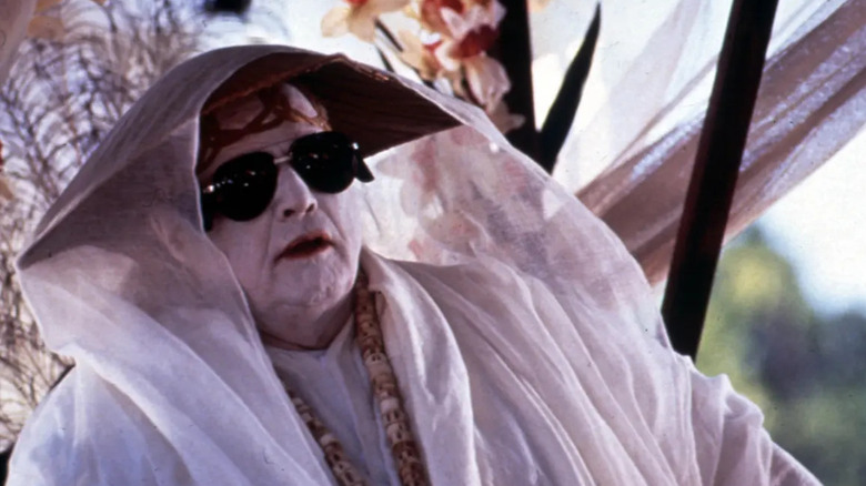 Marlon Brando in white makeup and veil