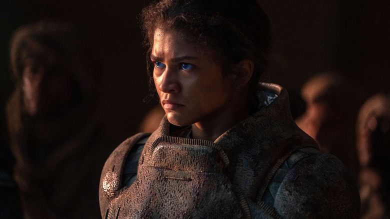 Chani glares at Paul in "Dune: Part Two" (2024)