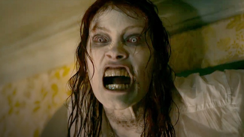 A zombie snarls in "Evil Dead Rise" (2023)