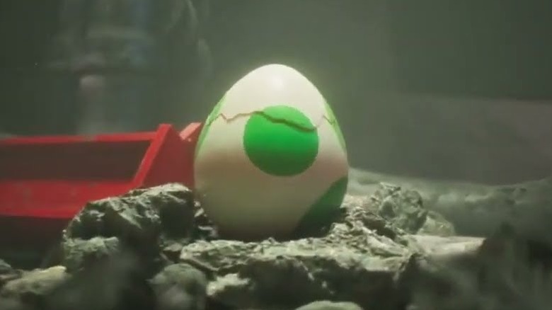 A Yoshi egg cracking