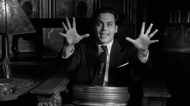 Ed Wood holds out his hands