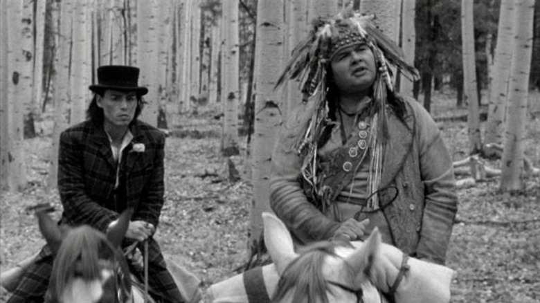 William and Nobody ride through the woods in Dead Man (1995)