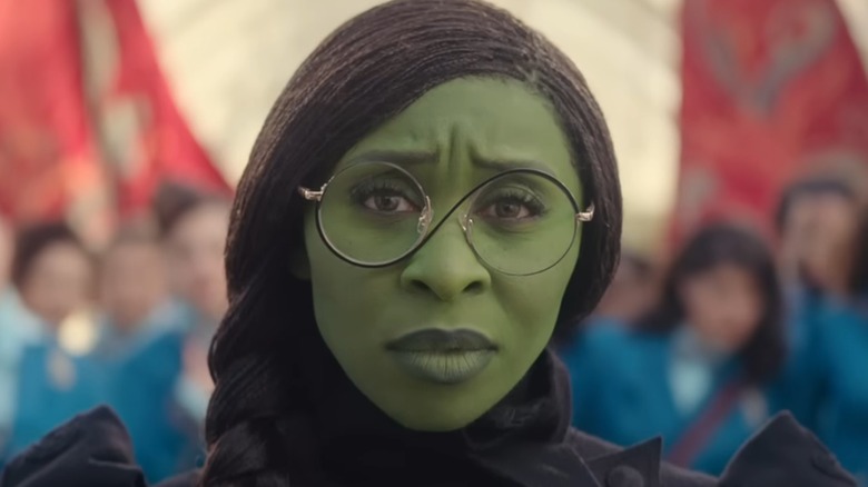 Elphaba wearing glasses in Wicked (2024)