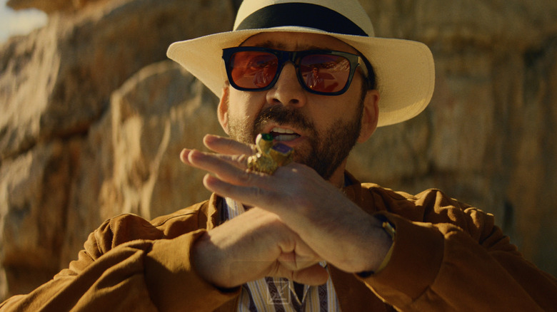 Nic Cage makes gesture