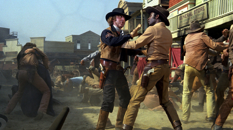 Bart and Jim talk during a fight in "Blazing Saddles" (1974)