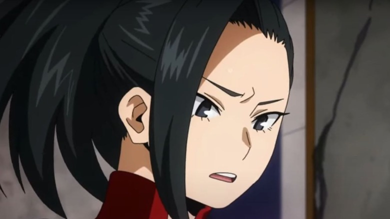 Momo Yaoyorozu looking down