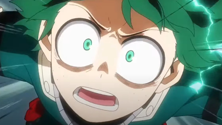 Deku looking surprised 