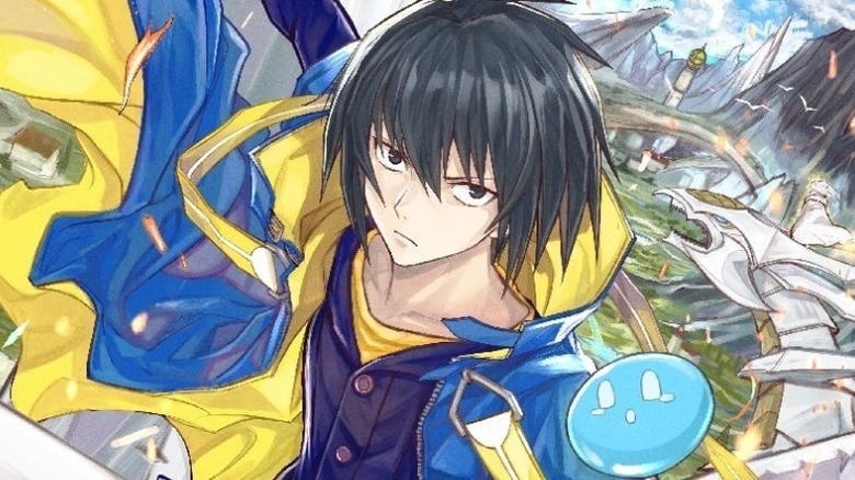 Yuji holding one of the slime creatures