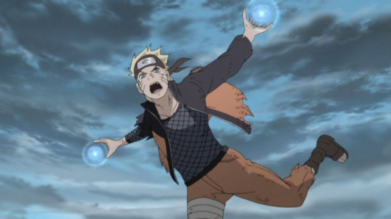 Naruto holding two rasengans