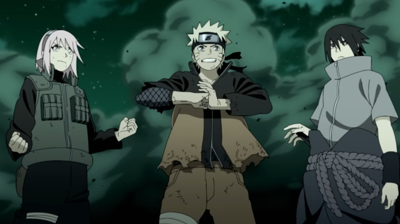 Naruto, Sakura, and Sasuke teaming together