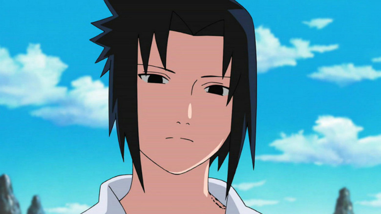 Shippuden Sasuke looking down 