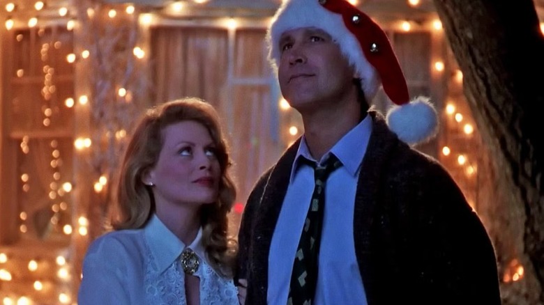 Ellen and Clark Griswold look at Christmas lights in "National Lampoon's Christmas Vacation"